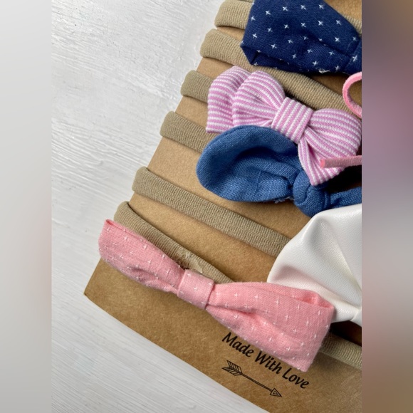 10 Pack Dodo Babies Infant Headbands Soft Nylon Bands Handmade Baby Bows READ - Picture 5 of 6